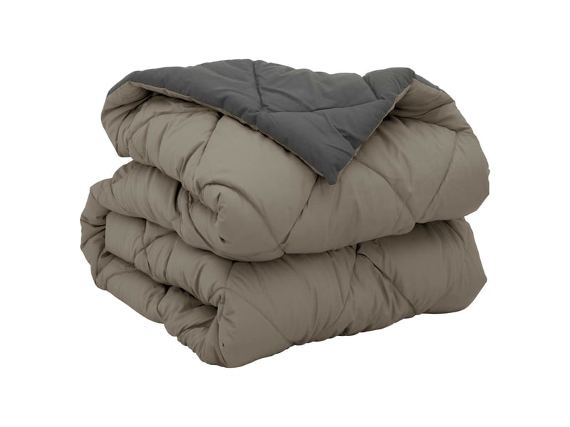  Duvet - couette complet toute l'année gris clair et anthracite microfibre  - Conforama E