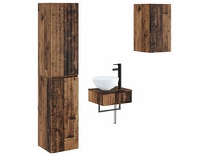 Ensemble de mobilier de salle de bain 3 pc bois ancien cf64281