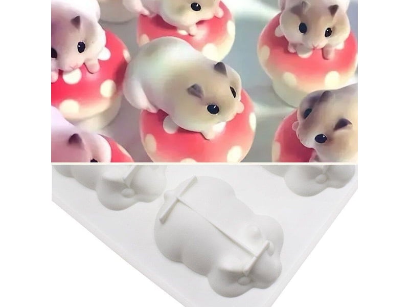 Moule à gâteau en silicone hamster 3d, moules à fondant en silicone, à chocolat, à savon, outils faits à main pour cuisson, accessoire de cuisine NO Commercial reference - Conforama B