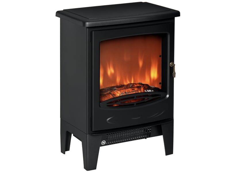  Cheminée électrique led, cheminée autoportante avec effet flamme, 9001800 w, noire  - Conforama A