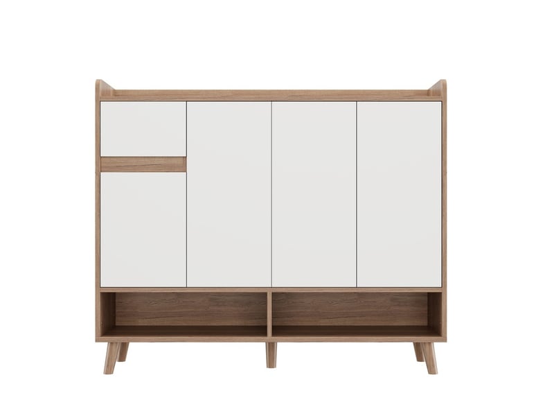 Buffet, 120 x 35 x 99 cm, commode, meuble à chaussures pour salle à manger, salon et cuisine, marron - Conforama A