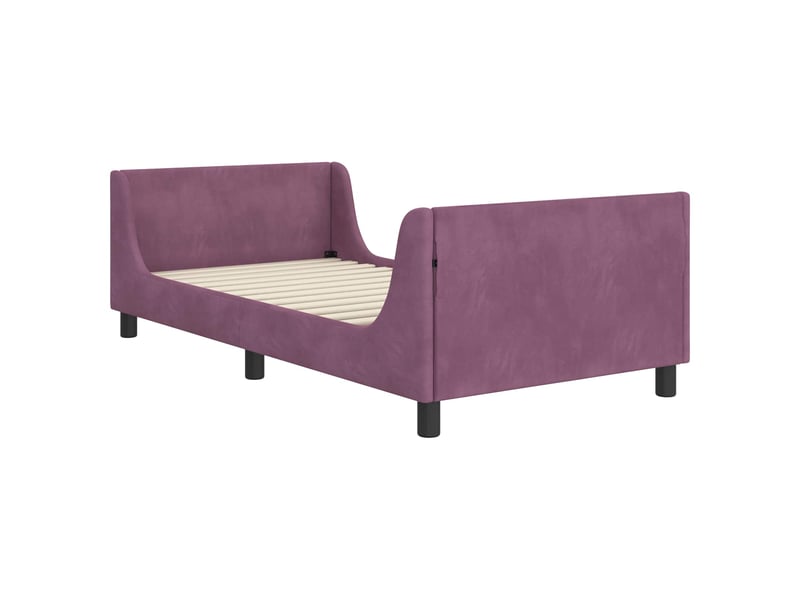  Cadre de lit pour enfants - lit jeune avec tête de lit pourpre 90 x 200 cm  - Conforama D