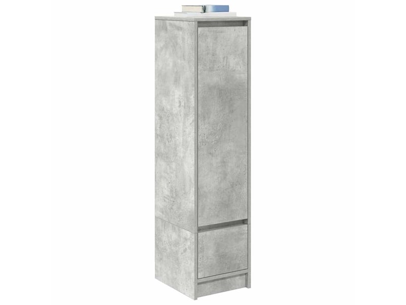  Buffet haut - bahut - meuble de rangement gris béton 29,5x34x119,5 cm bois d'ingénierie  - Conforama D