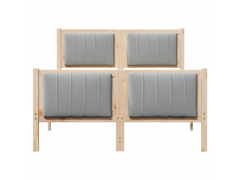  Lit double- lit adulte -  cadre de lit avec tête de lit marron et gris clair 120 x 190 cm  - Conforama D