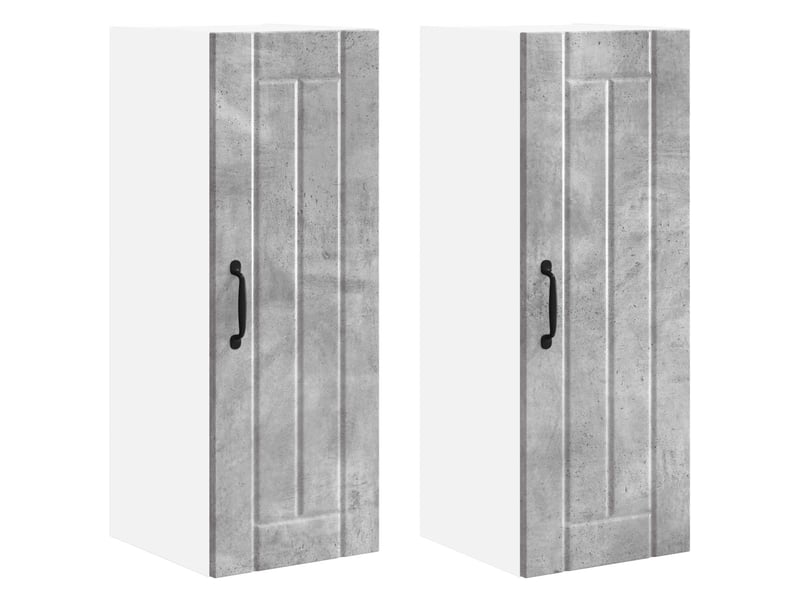  Meuble mural de cuisine | armoire de cuisine 2 pcs gris béton bois d'ingénierie shl8514  - Conforama A