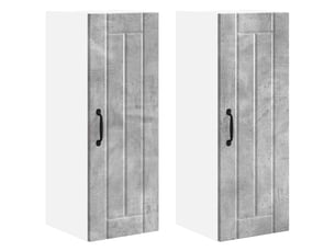 Meuble mural de cuisine | armoire de cuisine 2 pcs gris béton bois d'ingénierie shl8514