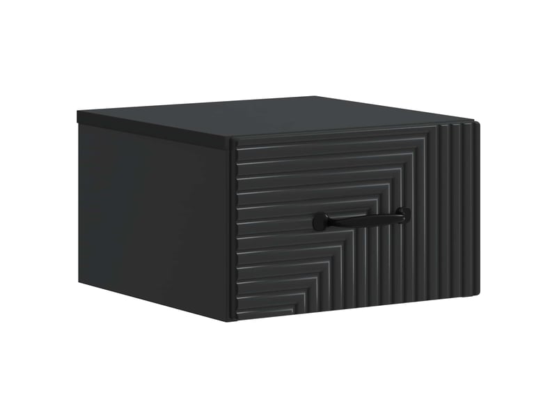  Table de chevet - cabinet de chevet - table de nuit mural 2 pièces noir 34,5 x 33 x 20 cm  - Conforama D