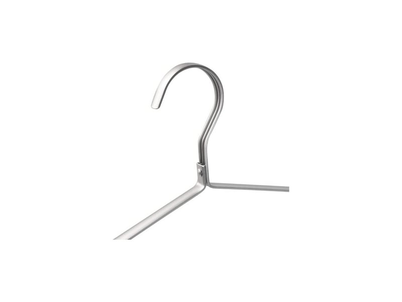  Pair - amber home lot de 10 cintres en fer aluminum 42cm, matte argenté métal cintre pour vêtements costumes t-shirts chemises vestes robes, encoches antidérapantes, élégants et de qualité, durables  - Conforama C