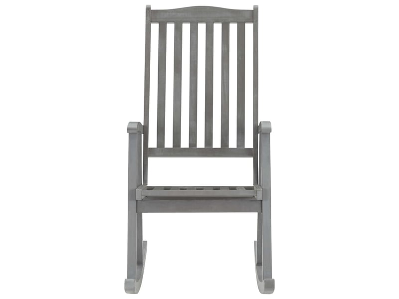 Chaise à bascule de jardin, rocking-chair avec coussins gris bois d'acacia massif cf31317 - Conforama C