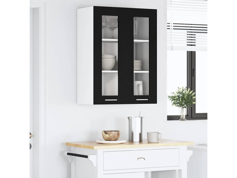 Meuble de rangement, armoire suspendue chêne noir 60x31x80cm bois d'ingénierie shl2116 - Conforama D
