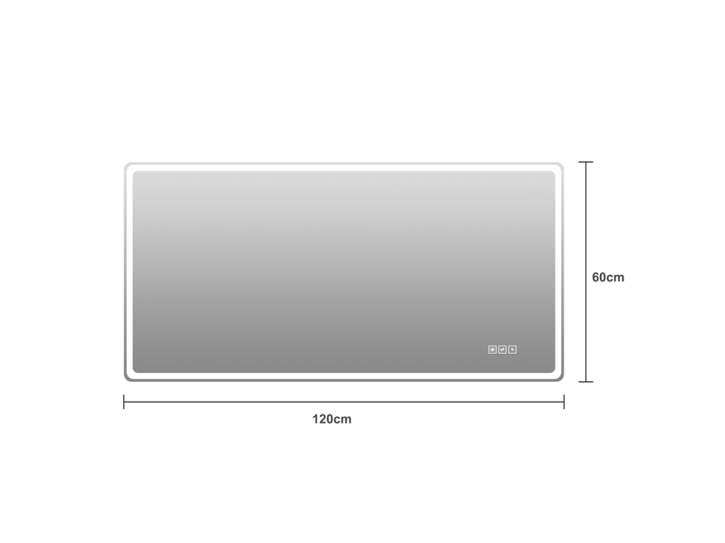  Miroir de salle de bains led 120x60 cm sans cadre anti-buée argent  - Conforama E