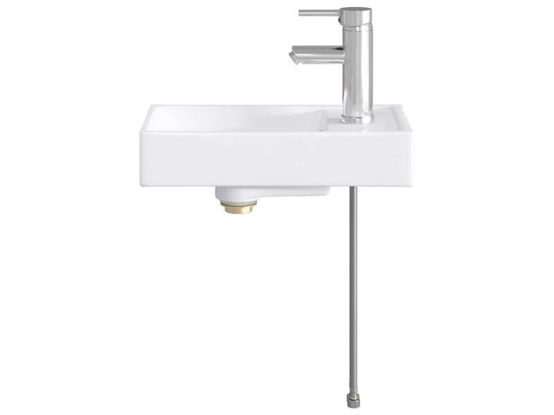  Lavabo de salle de bain avec robinet et évacuation chrome shl8560  - Conforama D