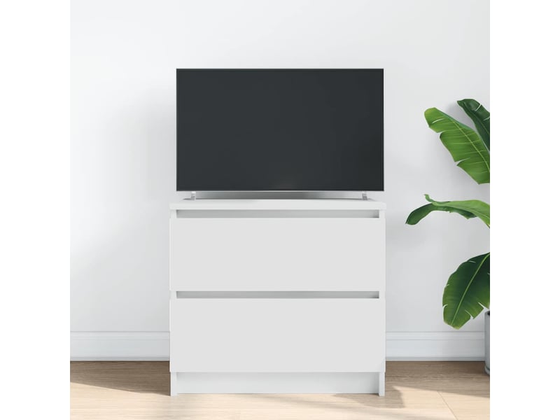  Meuble tv - banc tv - meuble de rangement blanc 60x35x54 cm bois d'ingénierie  - Conforama C