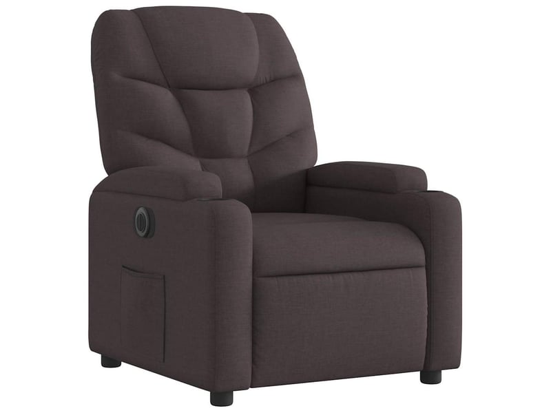 Fauteuil inclinable électrique, fauteuil relax salon marron foncé tissu shl28959 - Conforama D