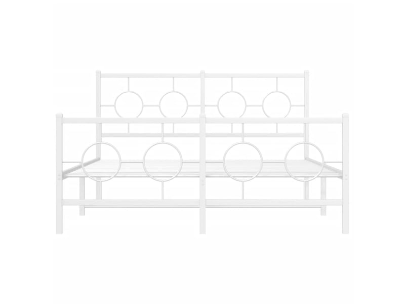 Lit double- lit adulte - cadre de lit métal sans matelas et pied de lit blanc 140x190 cm - Conforama D