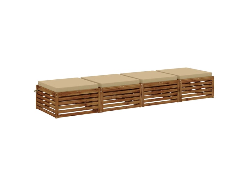  Lot de 4 coussins de siège, coussins d'assise soest 100 % polyester beige cf60295  - Conforama C