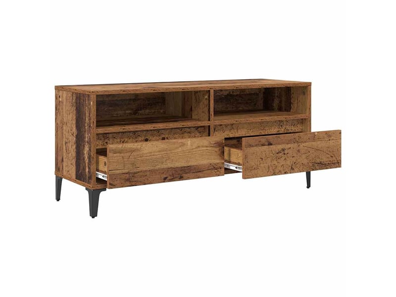 Meuble tv - banc tv - meuble de rangement avec tiroir bois ancien 100 x 34,5 x 44,5 cm  - Conforama E
