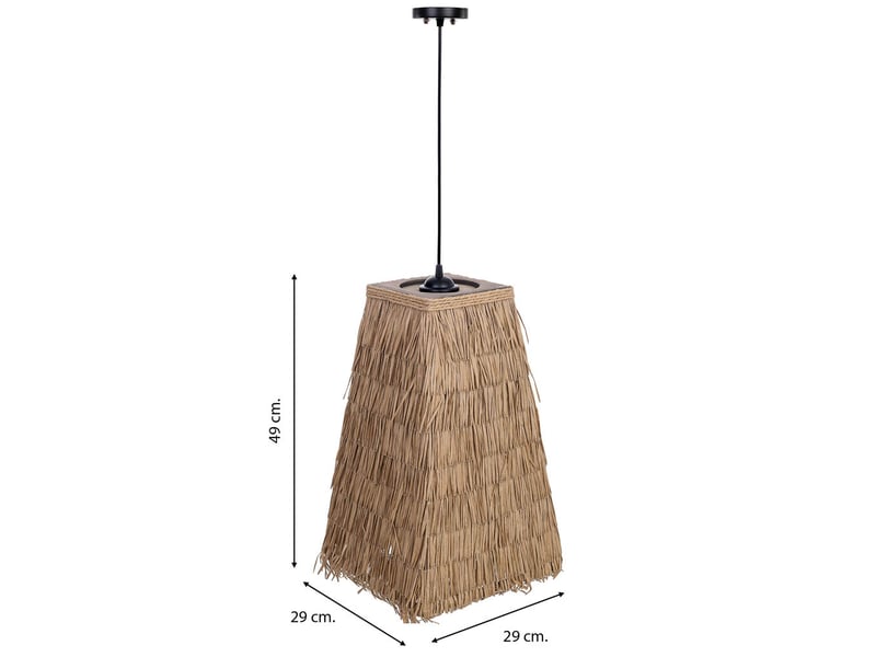  Lampe de plafond en papier marron 29x29x49h cm  - Conforama C