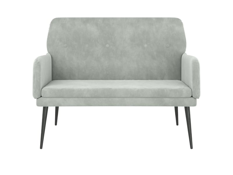  Banc chambre, banc de lit gris clair 108x79x79 cm velours  - Conforama C