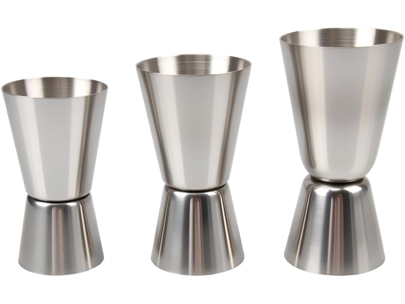  Doseur cocktail, 3 pièces double tasse à mesurer doseur 152025304050 ml, doseur à alcool en acier inoxydable,verre à jigger pour bar maisons fête  - Conforama A
