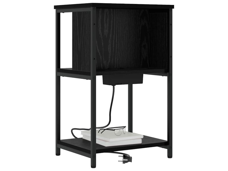  Table de chevet - cabinet de chevet - table de nuit 2 pièces chêne noir 38 x 31 x 61 cm  - Conforama B