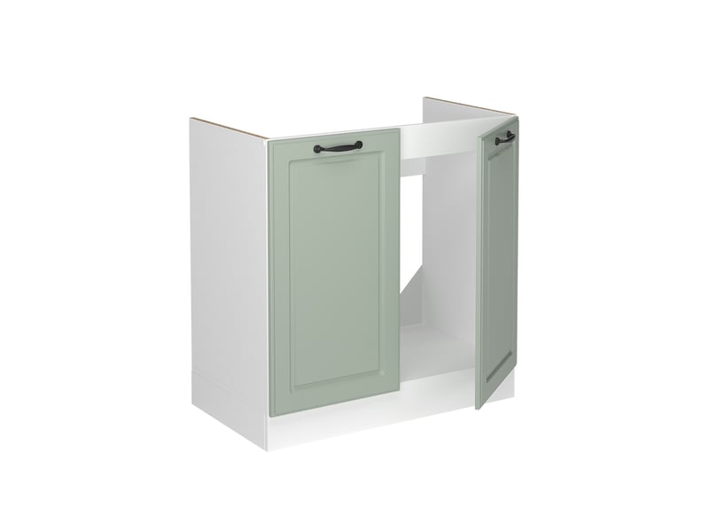  Vicco meuble bas sous-évier, mint campagneblanc, 80cm plan de travail chêne doré  - Conforama E