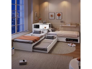 Lit gigogne 90x200 cm <strong></strong>  <strong></strong> coloris blanc