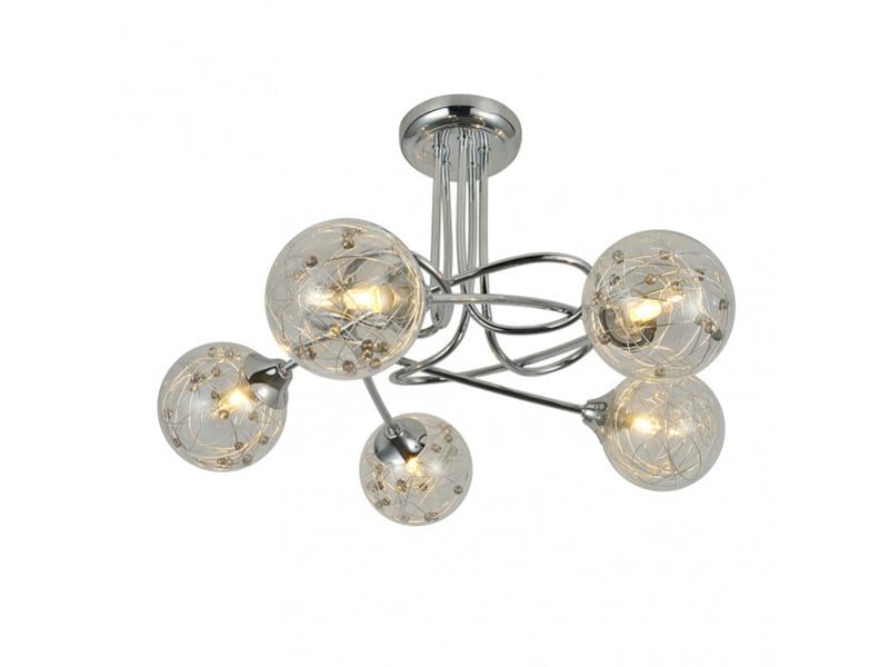  Fabrilamp rio de janeiro, lampe, moderne, 5 x g9, chromé, 29 x 42 x 42 cm 154155020 - Conforama C