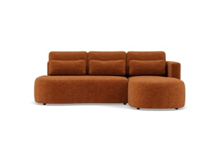 Canapé d'angle droit convertible BESTMOBILIER MAHINA 4 places Tissu rouge avec coffre de rangement
