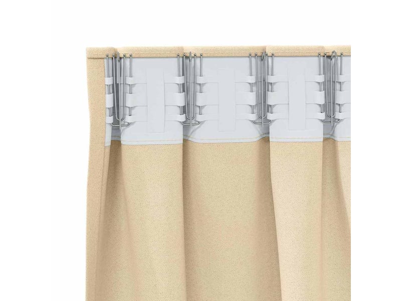  Lot de 2 rideaux occultants, rideaux black-out avec anneaux crème 225 x 140 cm cf44628  - Conforama E