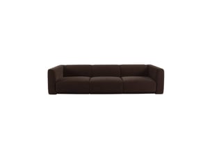 Canapé droit fixe   4 places Tissu marron