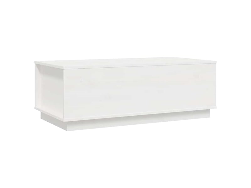  Table basse rectangulaire | table de salon blanc 100x50x35 cm bois massif de pin shl6467  - Conforama A