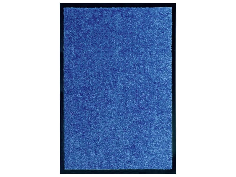 Paillasson lavable 40 x 60 cm polyamide bleu pvc antidérapant dec040601  - Conforama A