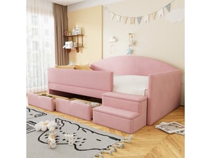 Lit simple 90x190 cm <strong>SAPGAKS</strong> <strong></strong> coloris rose
