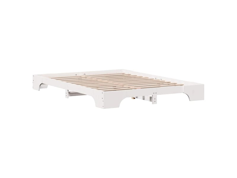  Lit double- lit adulte -  cadre de lit blanc 150 x 200 cm pin massif  - Conforama C