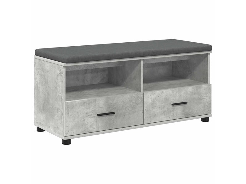  Banc d'entrée, banc interieur gris béton 100x38x46 cm  - Conforama A