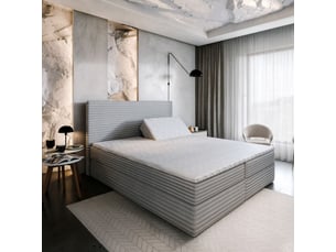 Lit avec rangement 180x200 cm <strong>MASSENO</strong> <strong></strong> coloris gris