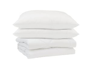 Couette d'été avec oreiller 3 pièces - duvet blanc microfibre
