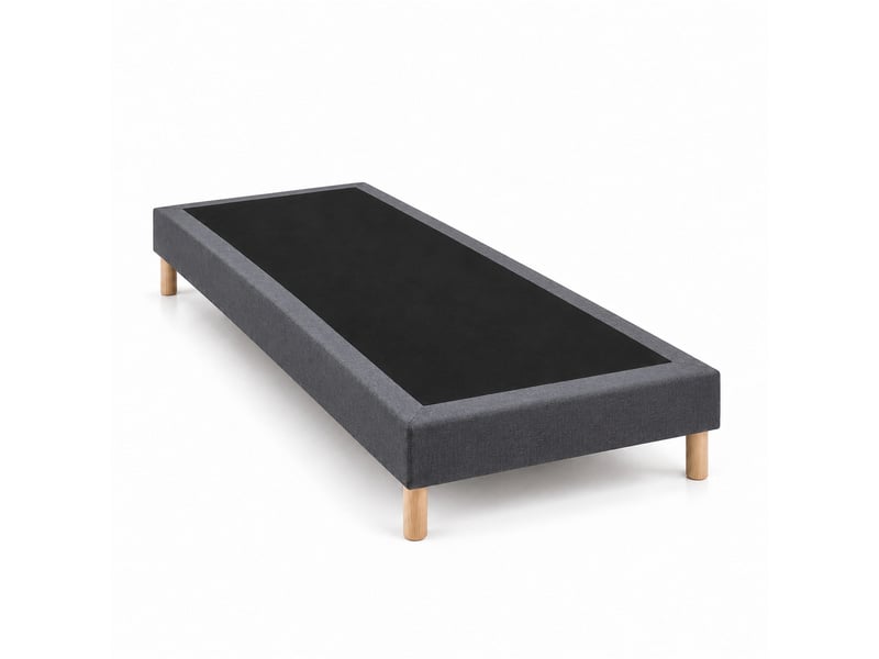 Sommier tapissier déco 90x200 cm gris - hauteur 30 cm - pieds inclus - Conforama A