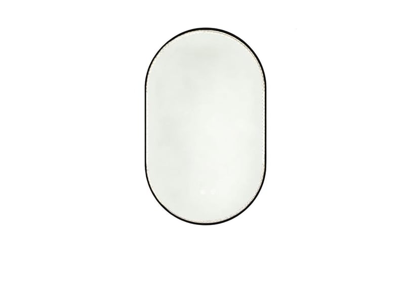  Miroir de salle de bains ovale 50 x 80 cm noir, verre et aluminium, led antibuée à 3 teintes  - Conforama A