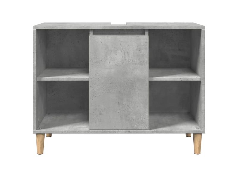  Meuble salle de bain rangement, commode gris béton 80x33x60cm bois d'ingénierie shl7470  - Conforama E