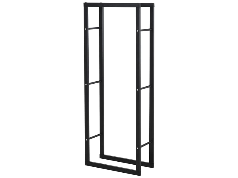  Porte-bûches vertical en métal noir, intérieur et extérieur, 60 x 25 x 150 cm, charge 100 kg  - Conforama A