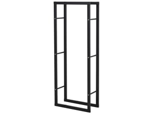 Porte-bûches vertical en métal noir, intérieur et extérieur, 60 x 25 x 150 cm, charge 100 kg