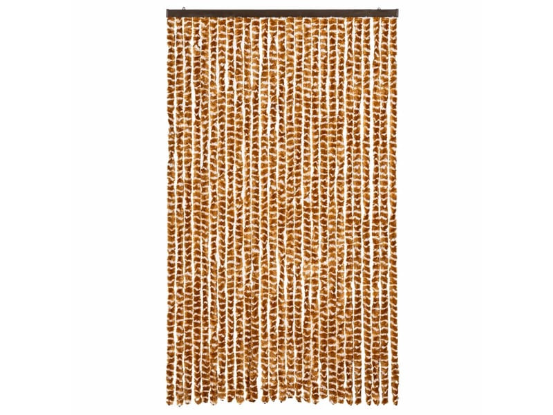  Rideau anti-mouches, moustiquaire ocre et blanc 118x220 cm chenille cf43576  - Conforama C