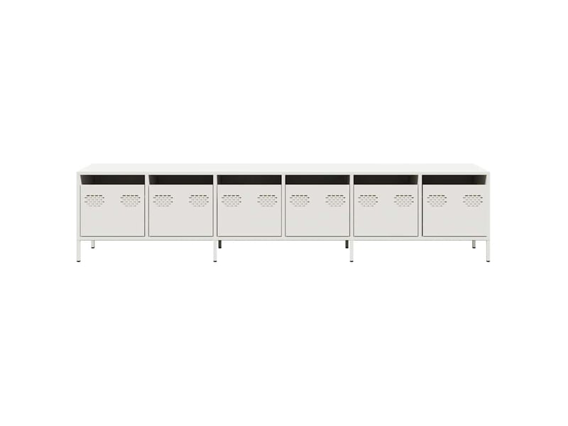  Meuble tv - banc tv - meuble de rangement blanc 202x39x43,5 cm acier laminé à froid  - Conforama E