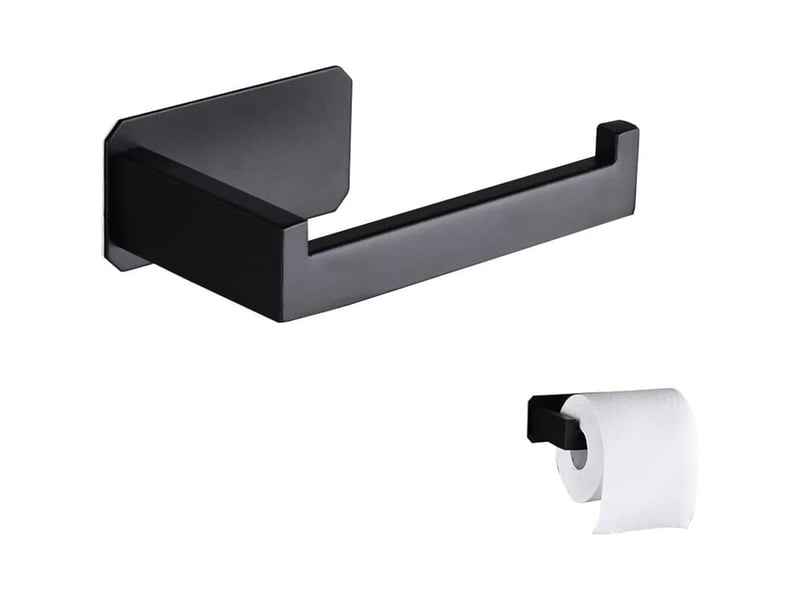  Porte-papier toilette-devidoir papier toilette acier inoxydable derouleur papier toilette mural original sans percage noir porte papier  - Conforama A
