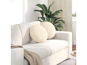 Lot de 2 coussins de siège, coussins décoratifs tissu en velours côtelé crème ø 40 cm cf59794