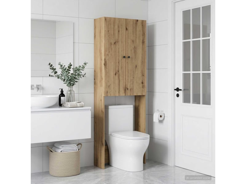  Armoire de toilette, meuble de toilette ede chêne artisanal 66x25.5x190 cm  - Conforama C