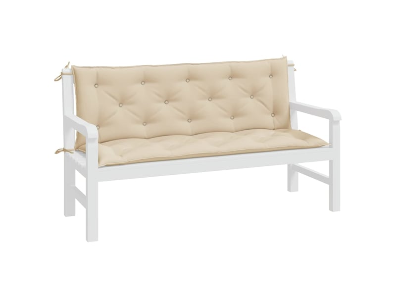  Lot de 2 coussins de banc jardin, coussins d'assise beige 150x50x7 cm tissu oxford cf58715  - Conforama D