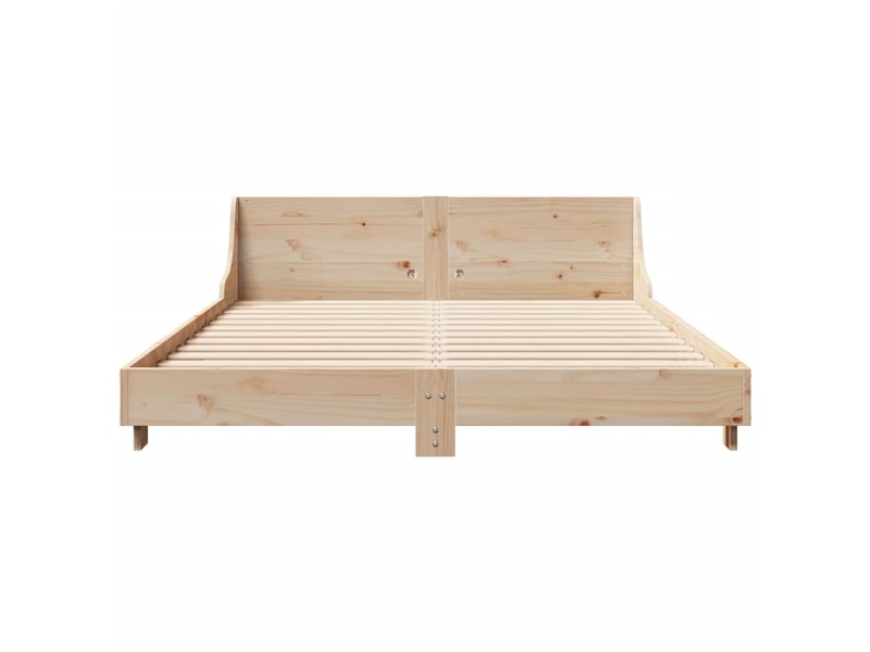  Lit double- lit adulte -  cadre de lit sans matelas 120x190 cm bois de pin massif  - Conforama C